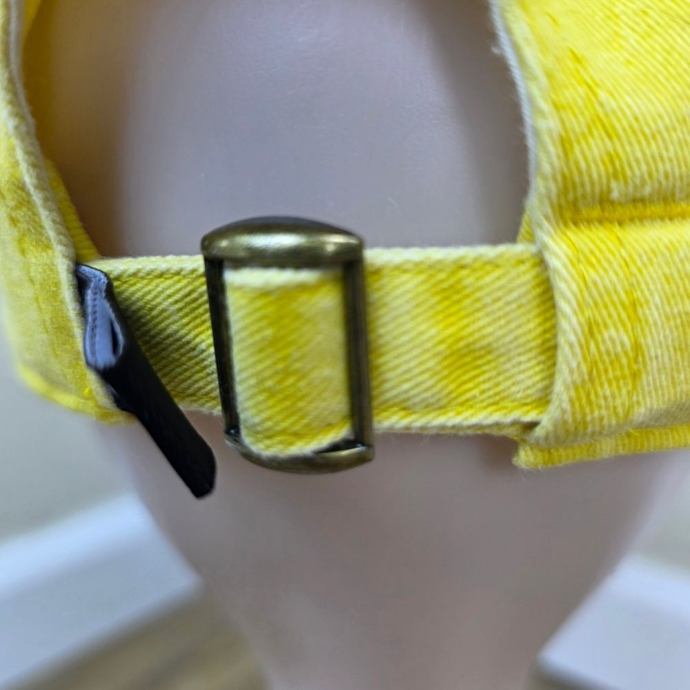 ☔️🩵NWT Yellow Unisex Cotton Low Profile Adjustable Baseball Hat - Picture 10 of 12